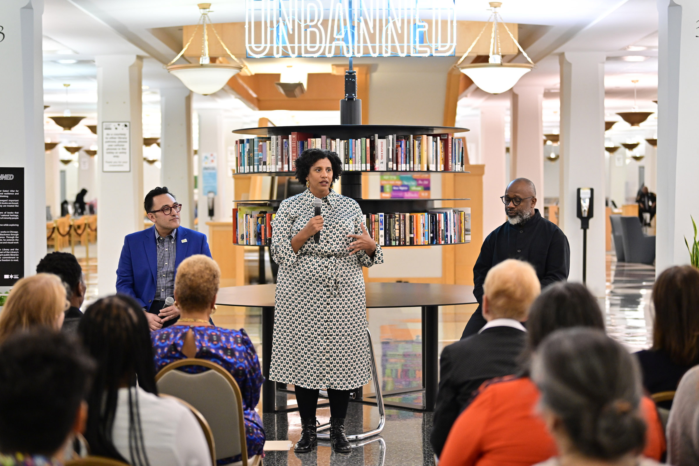 Commissioner Erin Harkey at Chicago Public Library: Theaster Gates, Altar for the Unbanned